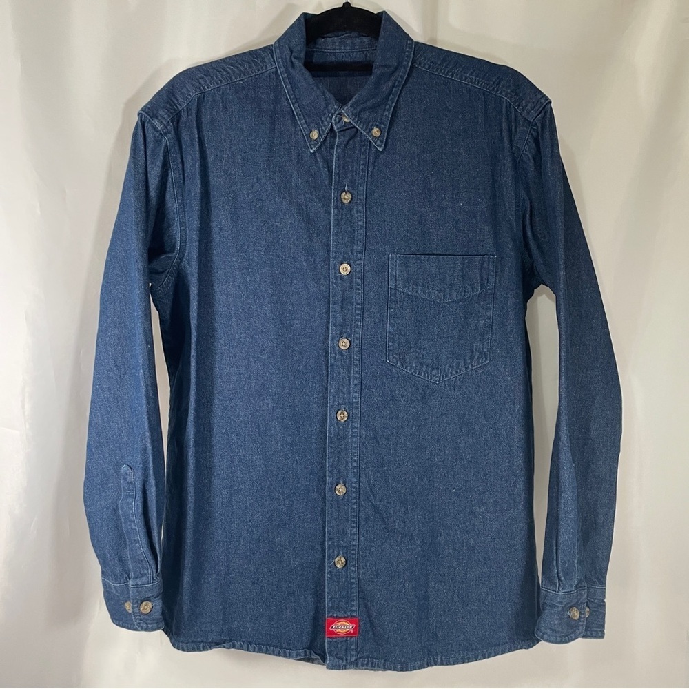 Dickies Blue Denim Button Down Shirt